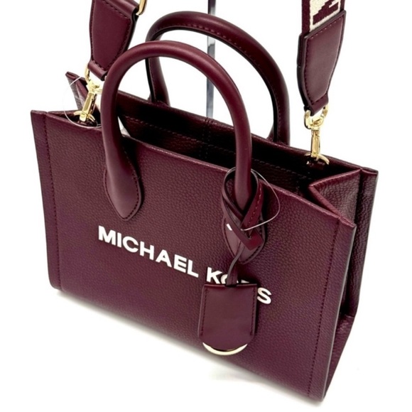 Michael Kors Mirella Small Crossbody Bag & Matching Card Case Wallet Ox Blood - Picture 6 of 11